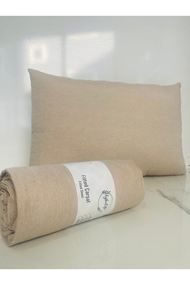 Uykulife Flat Milk Coffee Single Size Fitted Sheet Set