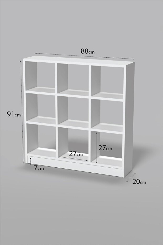 White 9-Cube Organizer Shelf | Modern Storage Solution | Versatile Display Cabinet - 4