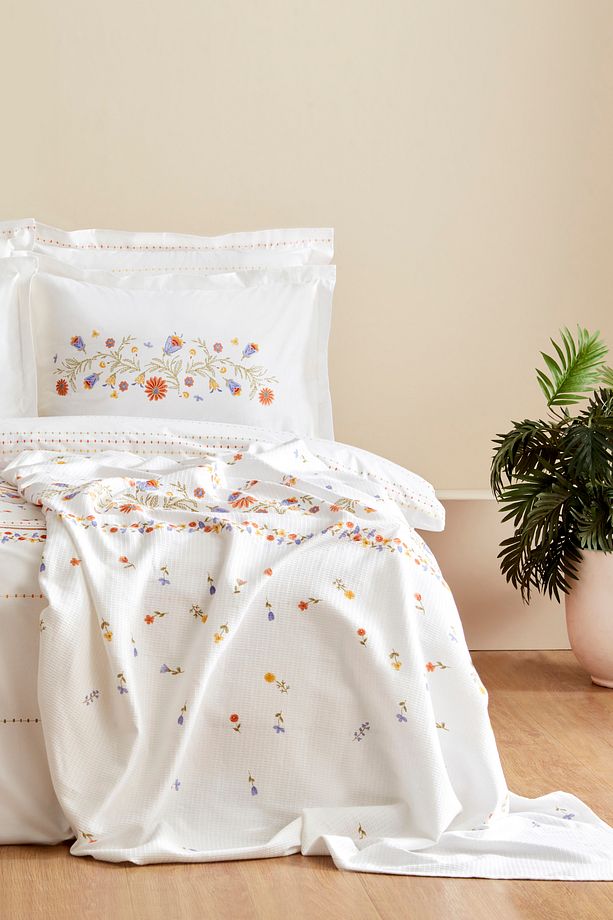 Clarice %100 Pamuk Çift Kişilik Nevresim Pike Takımı Multicolor - 2