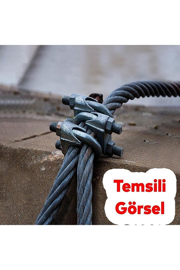 Çelik Halat Sıkma Sabitleme Klemensi 6 mm Çamaşır İpi Sıkma Bağlama Somunlu A Tipi Kelemens 4 Adet - 6