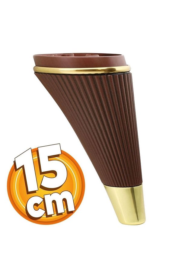 Iron Lüks Mobilya Kanepe Tv Ünitesi Berjer Koltuk Ayağı 15 Cm Ahşap Desenli Gold Ayakları - 8