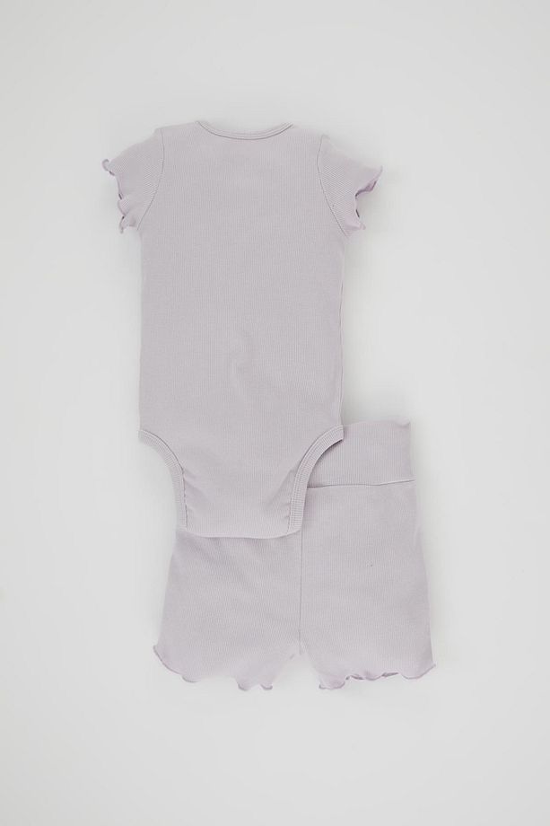Kız Bebek Nakışlı Fitilli Kaşkorse Çıtçıtlı Body Şort 2'li Takım Z2765a223sm - 7
