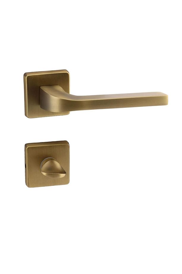 Tog Antik Sarı Wc Banyo Uyumlu Kapı Kolu Kare Rozetli Kapı Kulpu Sağa Sola Uygun Kapı Kolları - 8