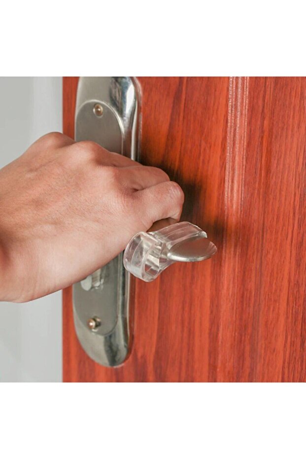 5'li Set Yarımay Yapışkanlı Kapı Kolu Stoperi Tamponu Durdurucu Tutucu Tutacağı Şeffaf Kapı Stopu - 9