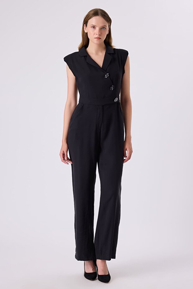 Kruvaze yakalı tulum - 1