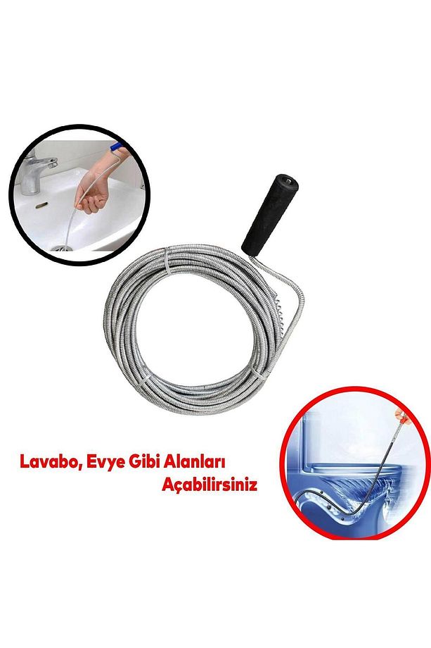 Lavabo Banyo Evye Açma Teli Gider Boruları Açma Teli Susta Sustası 3 Metre - 3