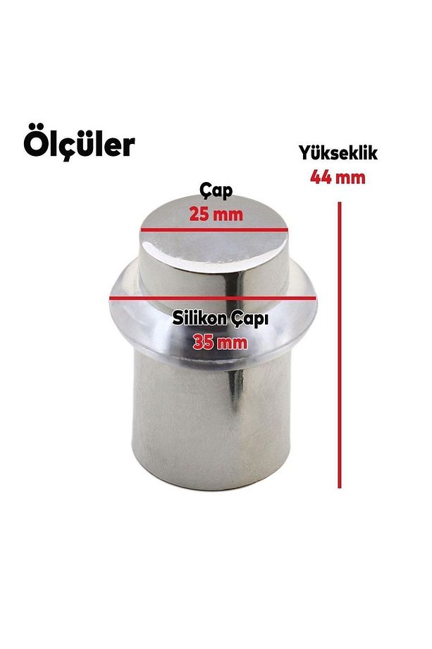 Şeffaf Kapı Silikon Contalı Kapı Stoperi Tamponu Vidalı Metal Durdurucu Tutucu Tutacağı Sessiz Stopu - 3