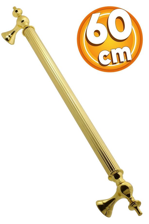Çukurca Sürgülü Kapı Çekme Kolu Tutma Kulpu Kulbu Çelik Dış Kapı Tutamağı Kol Gol Altın 60 Cm - 1