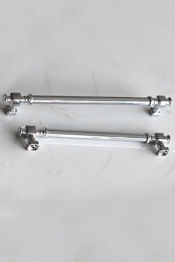 Talas Krom Düz Metal Kulp Kulpu 192 Mm Mobilya Mutfak Çekmece Dolabı Dolap Kulpları Kulbu - 5