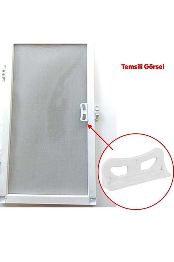 Pimapen PVC Pencere Kapı Sineklik Kolu Plastik L Tipi Tutucu Tutamağı 2 Adet - 5