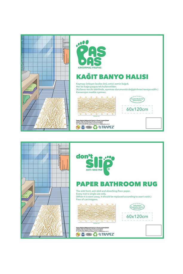 Kaydırmaz, Hijyenik, Su Emici Doğa Dostu Ve Pratik Kağıt Banyo Halısı | 5 Adet - 2