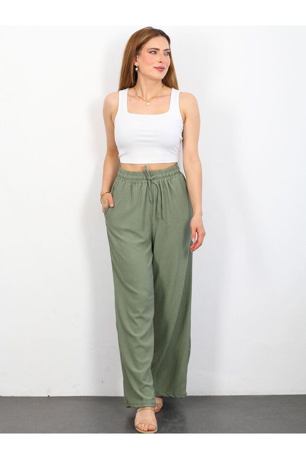 Karın Tiril Summer Wrinkled Fabric Trousers