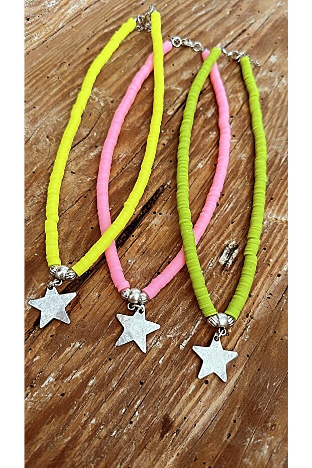 Neon Fimo Star Basic Necklace - 3