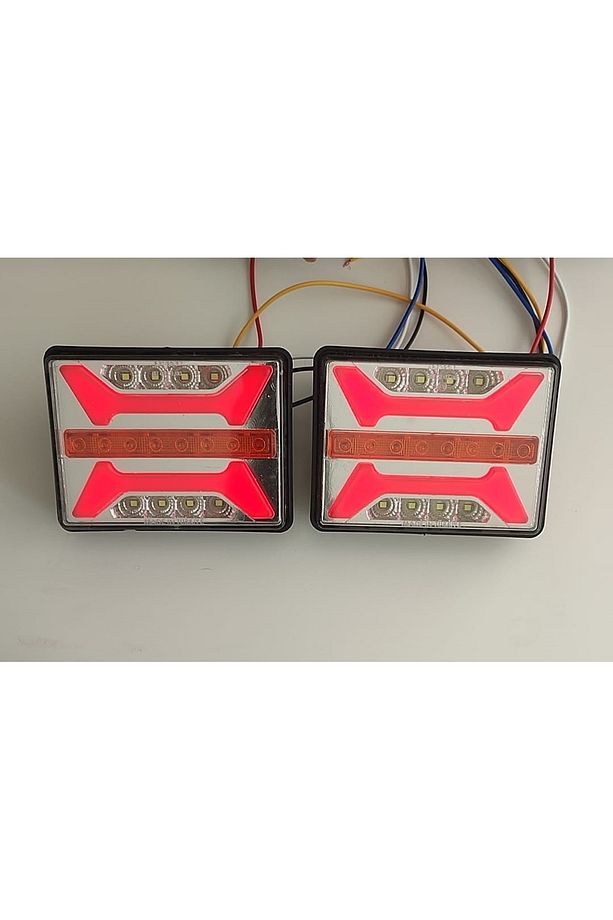 Neon Ledli Kare Stop Lambası 12-24 Volt 4 Fonksiyonlu 2 Adet - 1