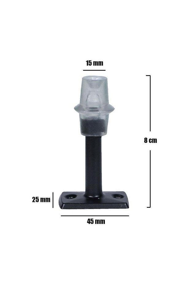 Kapı Kolu Stoperi Tamponu Mat Siyah 8 Cm Metal Kapı Stopu Durdurucu Tutucu Tutacağı Silikonlu - 3