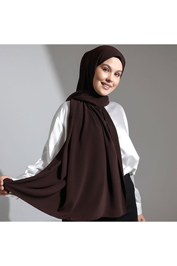 شال حرير الذرة بني مرير - 2