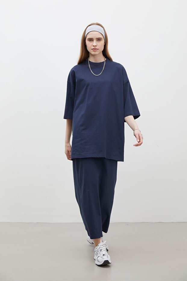 BAVLNĚNÁ SUKNĚ NÁMOŘNICKÁ MODRÁ - 7