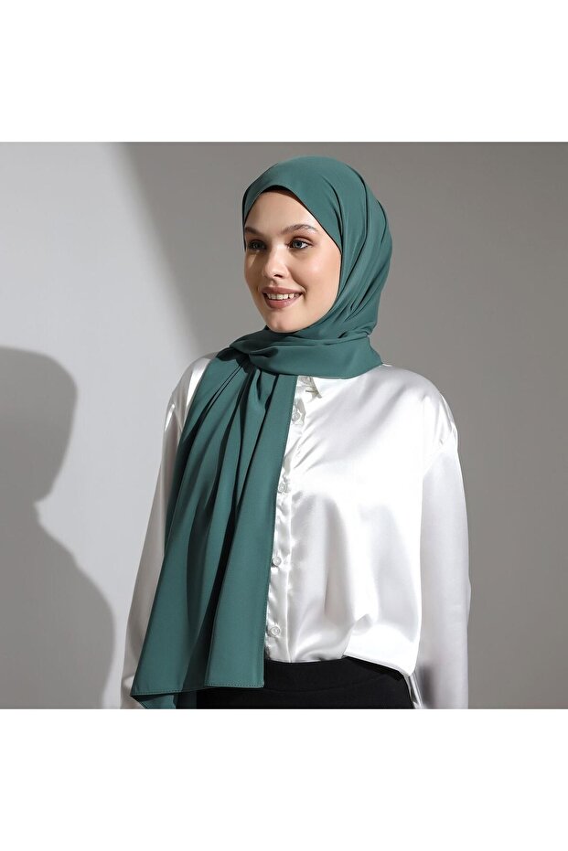 شال حرير مصري أخضر - 2