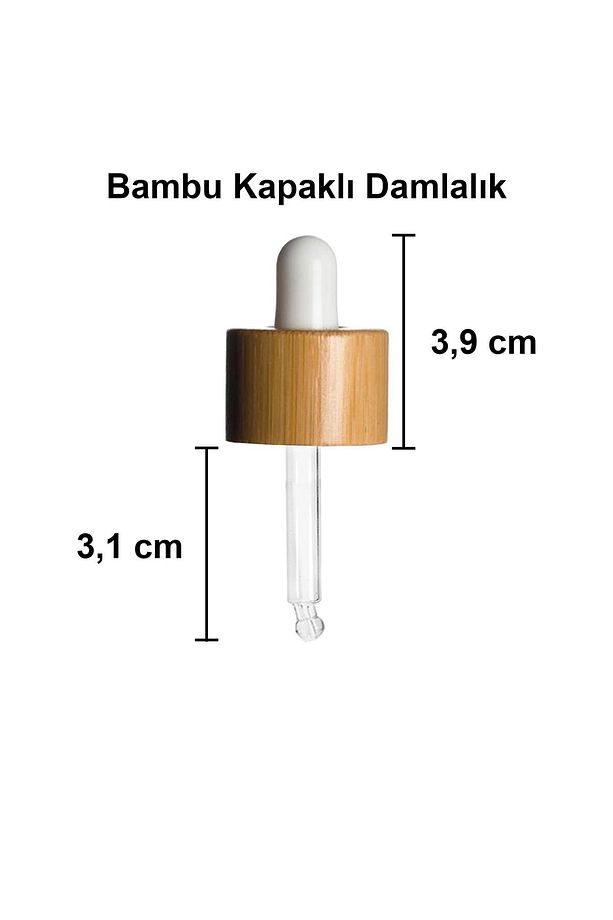 20 ml Şeffaf Cam Damlalıklı Serum Şişesi 20 Cc Bambu Kapaklı Ahşap Dropper Cam Şişe Ahşap 1 Adet - 3