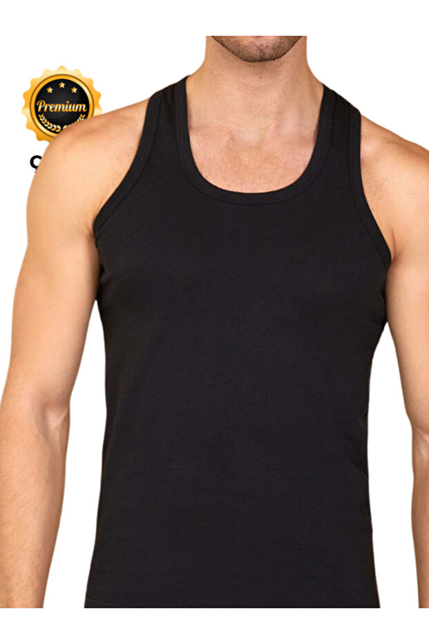 Sade ve Şık Tekli Erkek Pamuklu Berrak Atlet - 2