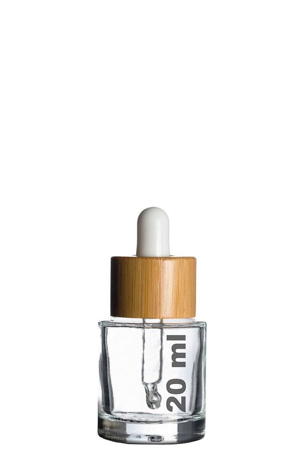 20 ml Şeffaf Cam Damlalıklı Serum Şişesi 20 Cc Bambu Kapaklı Ahşap Dropper Cam Şişe Ahşap 1 Adet - 1