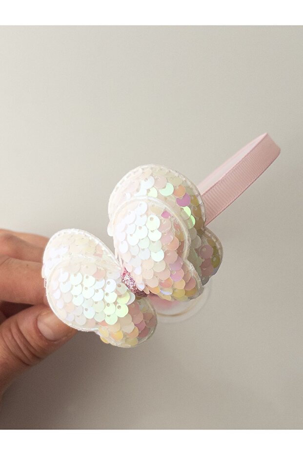 Butterfly Children's Crown White Sequin Children's Crown