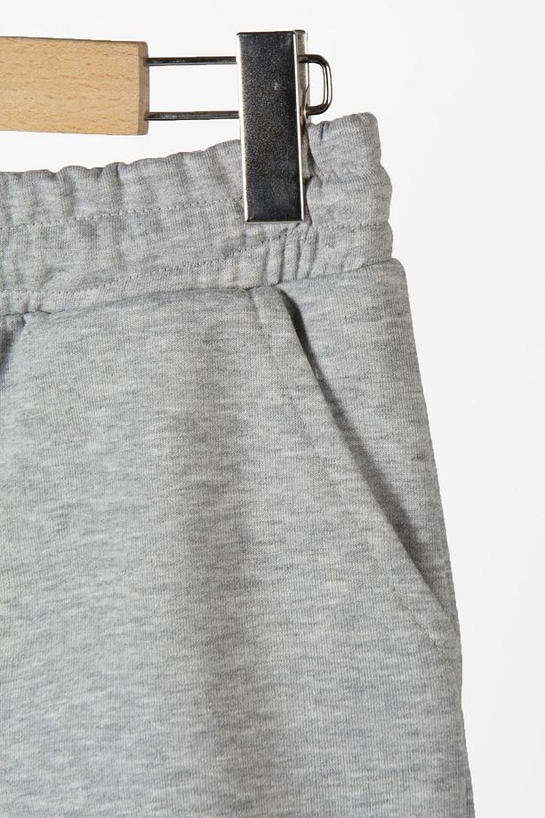 Erkek Kırçıllı Gri Basic Regular Fit Şort & Bermuda - 3