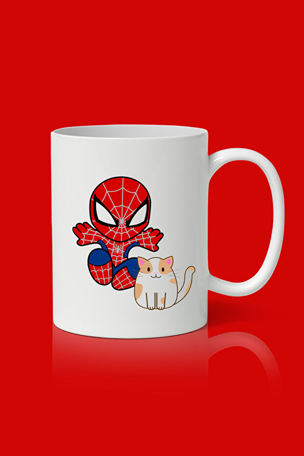 كوب مطبوع عليه قطة سبايدرمان - 1