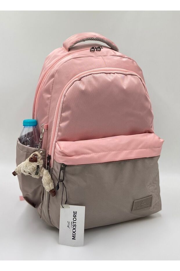 Powder Mink Water Resistant Fabric Large Size Unisex Backpack Travel School Bag / 1601
