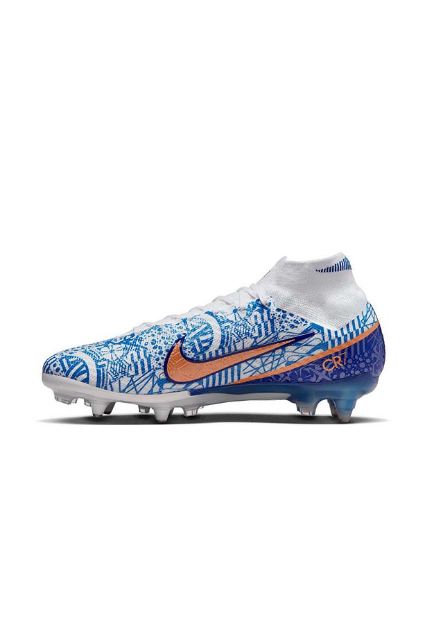 Erkek Islak / Yumuşak Çim Zemin Kramponu Zm Mercurial 9 Elite CR7 SgPrac DQ5294-182 Beyaz - 2