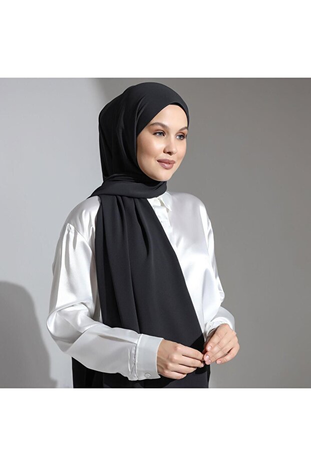 Mısır Ipeği Şal Antrasit Gri - 5