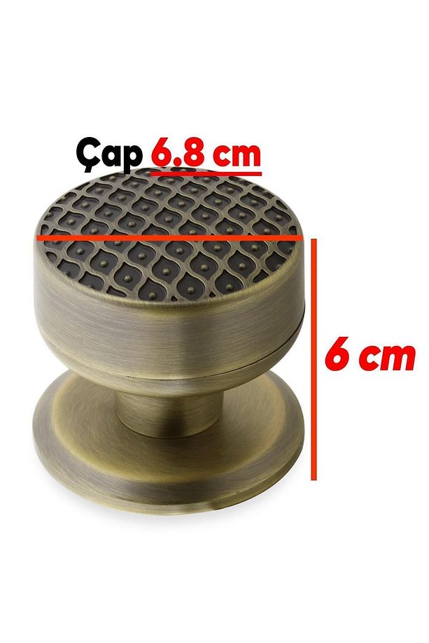 Kestila Antik Sarı Kapı Tokmağı Topuzu Kolu Metal Tokmak - Kapı Kulpu - 8