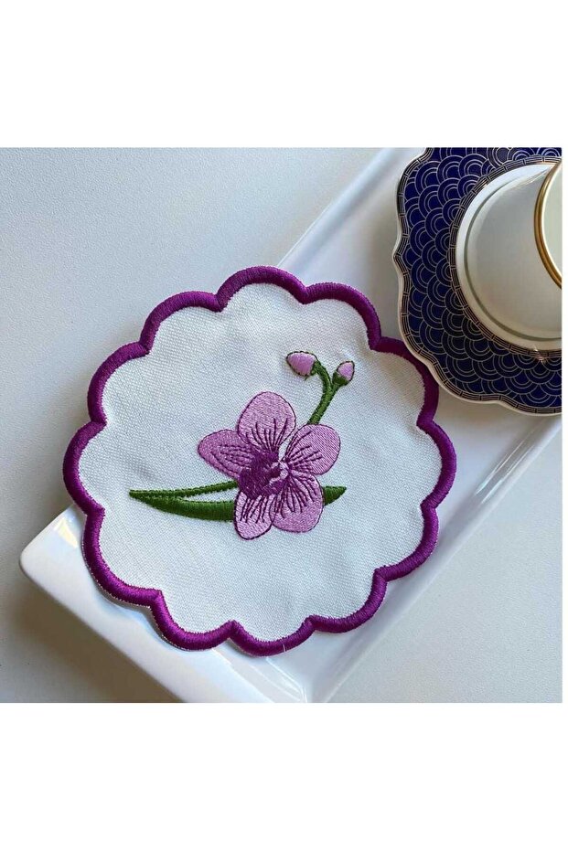 6 Adet Kokteyl Kahve Sunum Peçetesi(orkide model) - 2