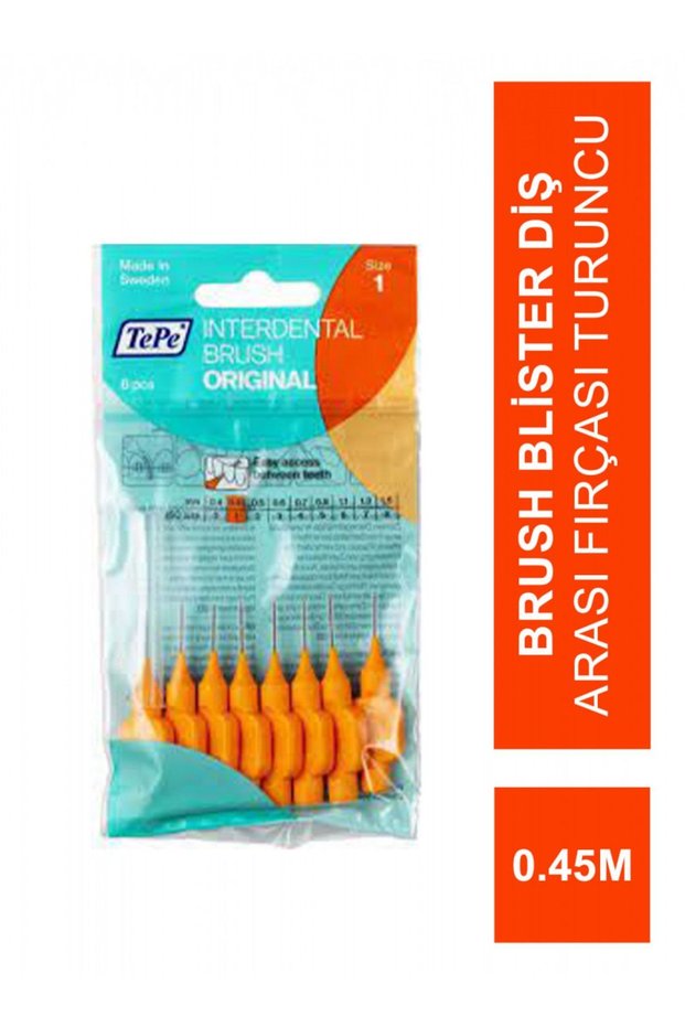 Interdental Brush Blister Interdental Brush Orange 0.45 mm 8 Pcs
