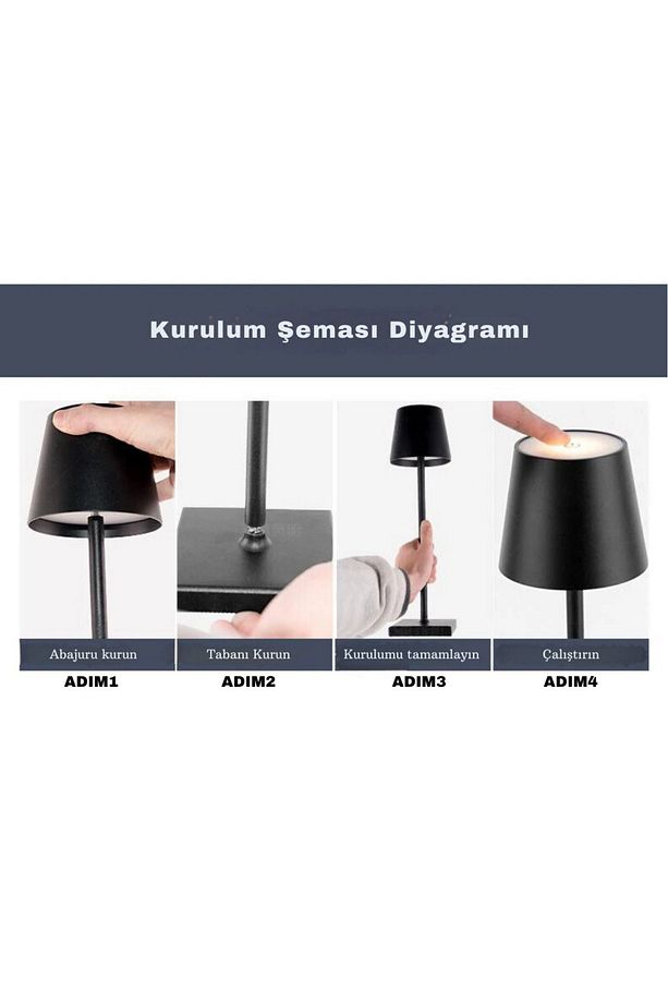 Usb Şarjedilebilir Masa Lambası Otel Restoran Lüks Dokunmatik Dekoratif Baş Ucu Abajur Lamba - 4