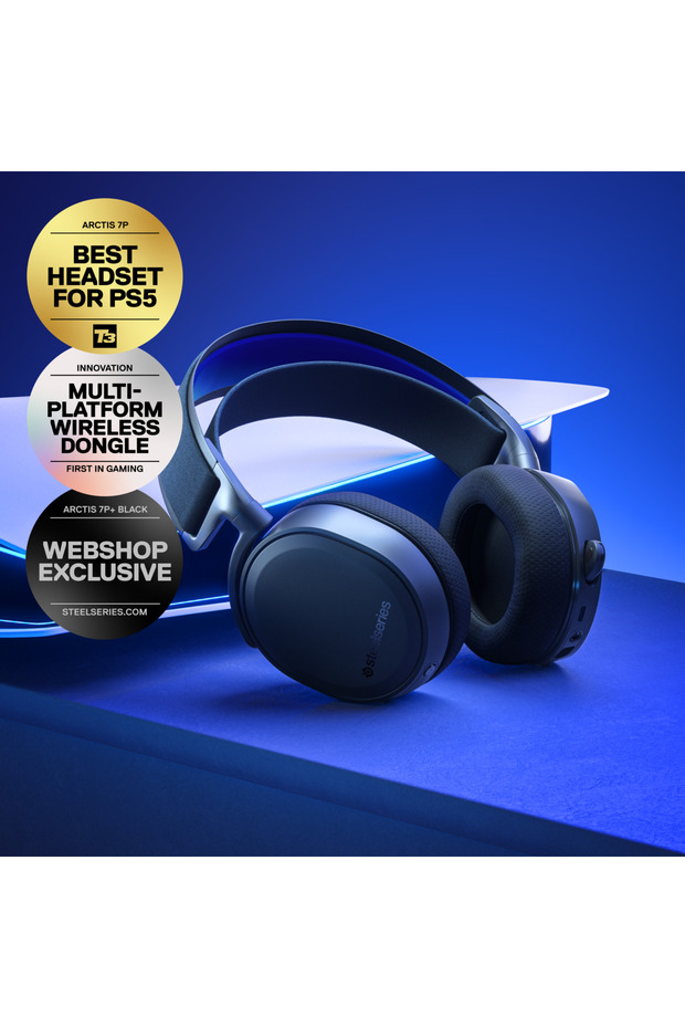 Arctis 7P+ PS5 Wireless Gaming Kulaklık - Kayıpsız 2,4GHz - PS 3D Audio Destekler - Siyah - 2