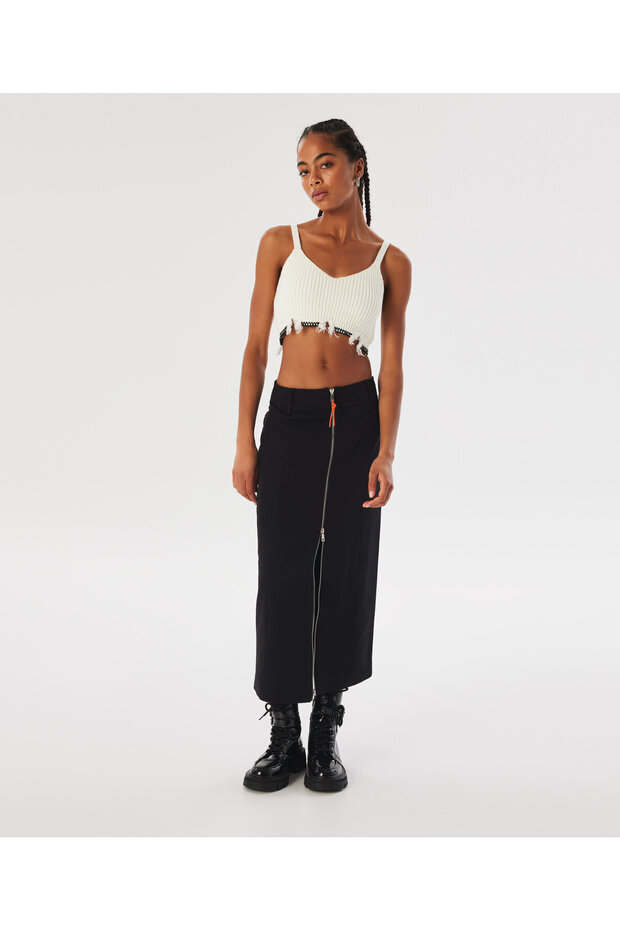 Black Woven Skirt