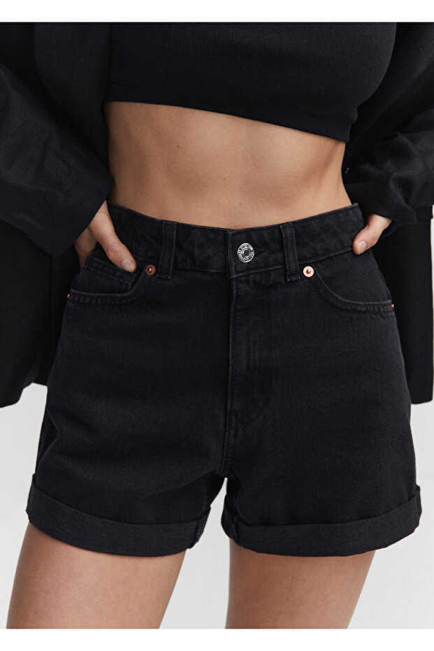 Siyah Denim Kadın Şort & Bermuda 57157124 - 7