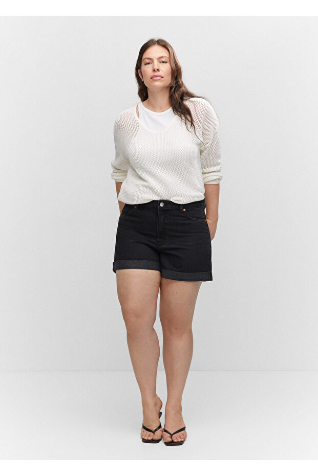 Siyah Denim Kadın Şort & Bermuda 57157124 - 4