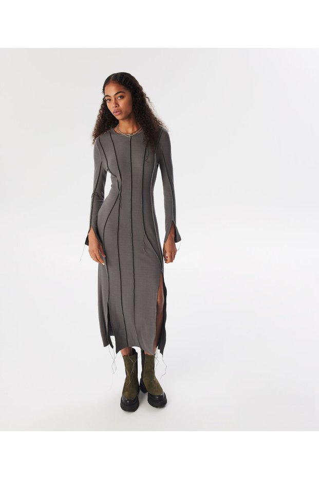 Anthracite Colored Knitted Dress