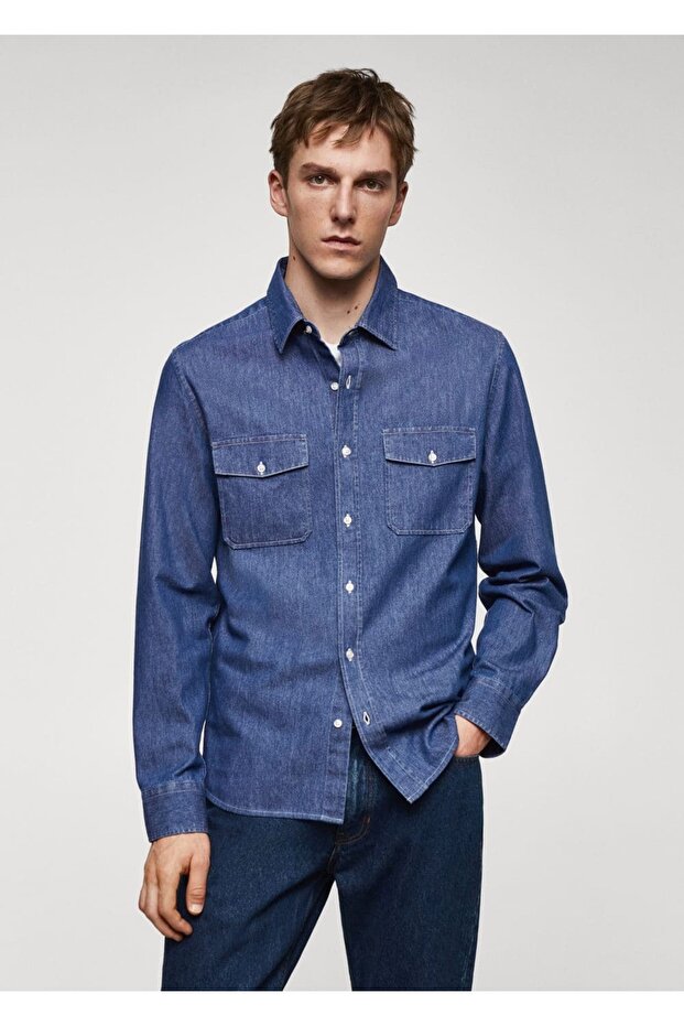 Cepli Denim Gömlek Ceket - 1