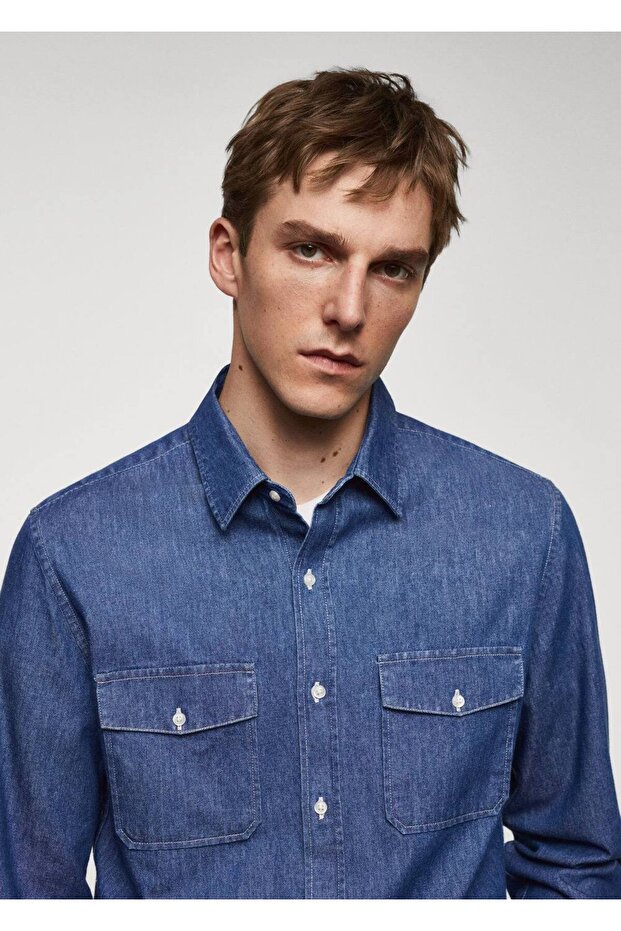 Cepli Denim Gömlek Ceket - 8