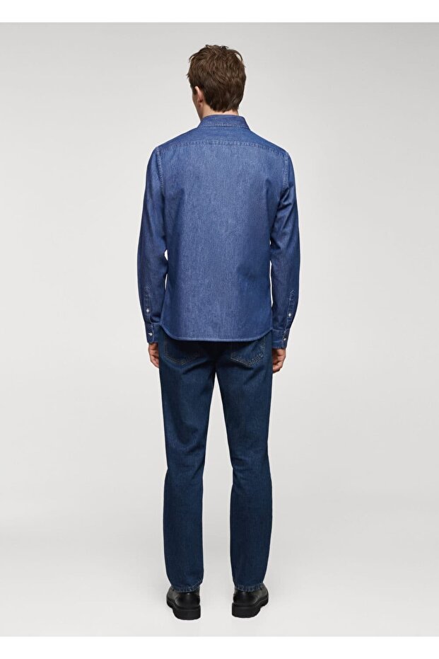 Cepli Denim Gömlek Ceket - 4