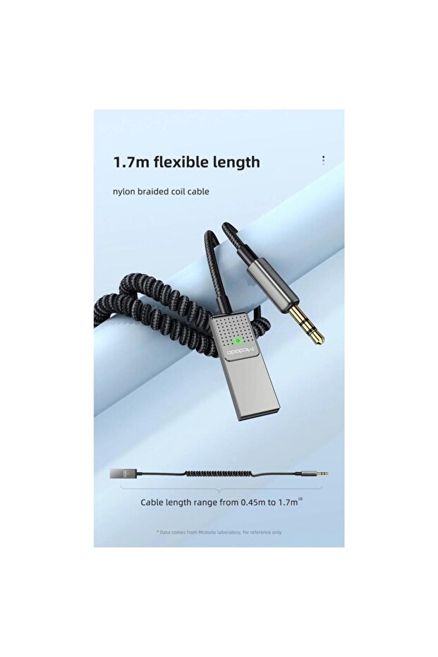 Bluetooth Receiver Aux Kablo Wireless Araç Kiti Ca-8700 - 3