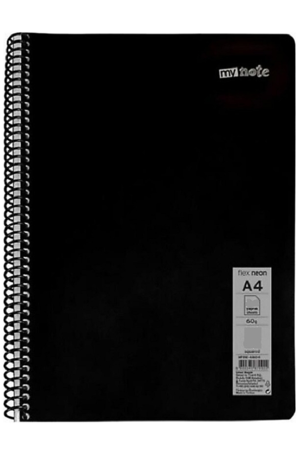 Defter Okul Defteri Spiralli Telli Pp Kapak A4 - 7 Adet Farklı Renklerde - 120 Sayfa Kareli (7 ADET) - 3