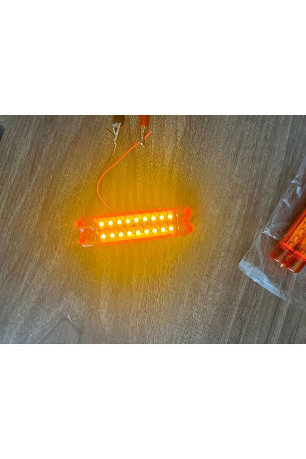 (10 Adet) Çift Sıra Parmak Led Sarı Renk 10cm 16 Led - 3
