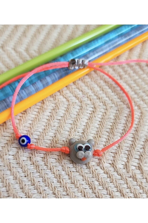 Handmade Murano Glass Bead Scottish Design Cat Bracelet