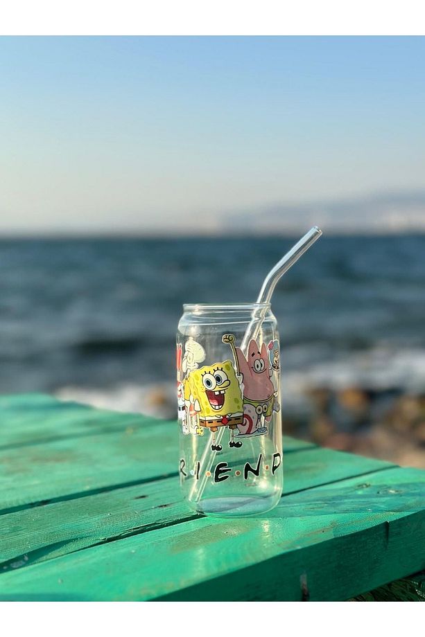 Süngerbob   kahve / meşrubat bardağı pipetli - 1