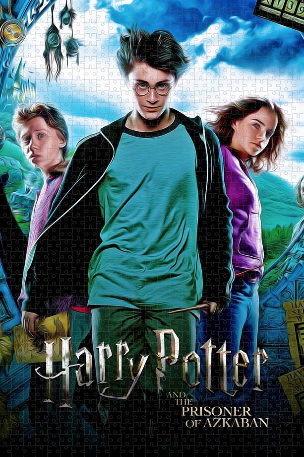 Harry Potter and the Prisoner of Azkaban (2004) Sürüm2 Film Posterinin 1000 Parça Puzzle Yapbozu - 1