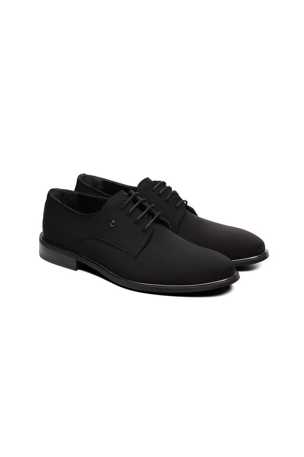 Black Satin Genuine Leather Leather Sole Classic Shoes